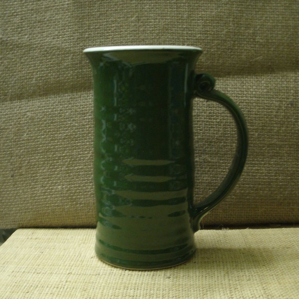 Vintage Olive Green Hall Pottery Tall Mug